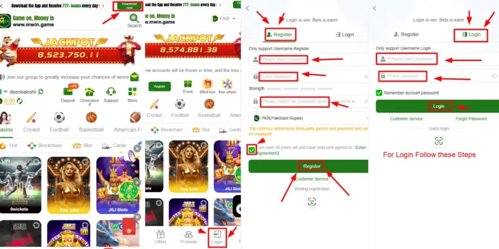 Mwin Download, Register and Login