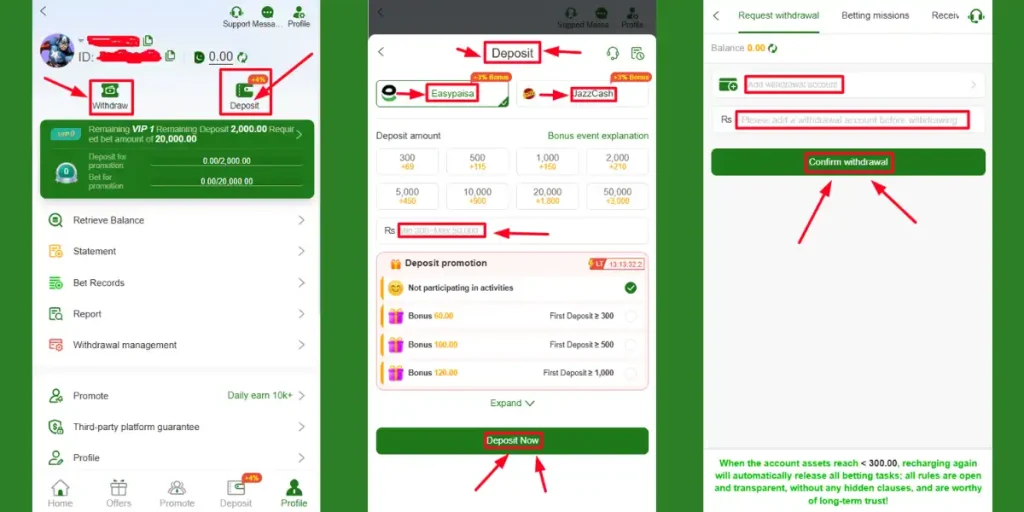 Mwin game Deposit and Withdraw